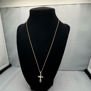 Gold Silver Cross Pendant Necklace